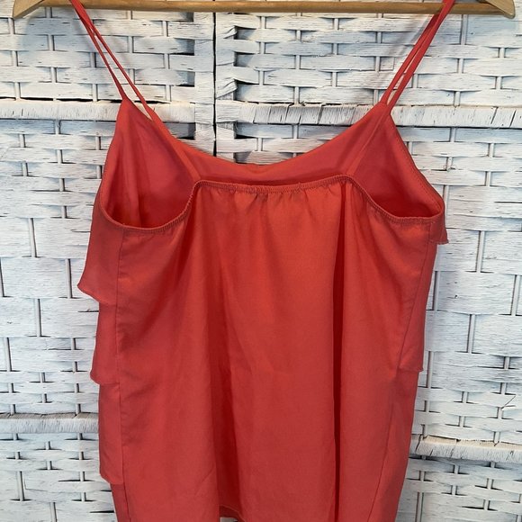 Size: Medium - Salmon Tiered Ruffle Tank Top w/ Spaghetti Straps - Picture 2 of 2